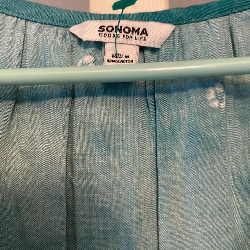 Sonoma Ocean Blue Peasant Top - Picture 2 of 5